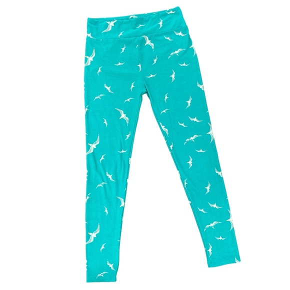 LuLaRoe Women’s Beachy Seagull Leggings One Size Turquoise - Picture 1 of 5